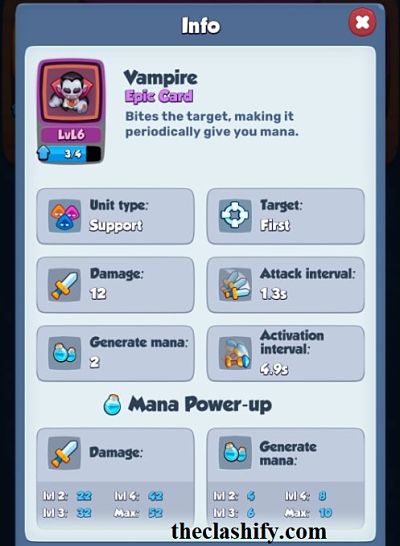 Rush Royale Best Cards Rush Royale Vampire Card